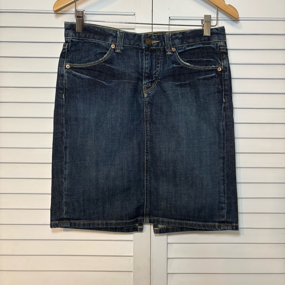 Earl Jeans Women’s Denim Skirt Petite Blue Stretch USA Made Y2K